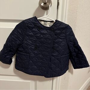 Burberry Kids Navy Quilted Puffer Jacket